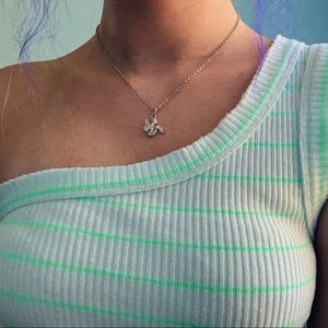 One sleeve ribbed tank top